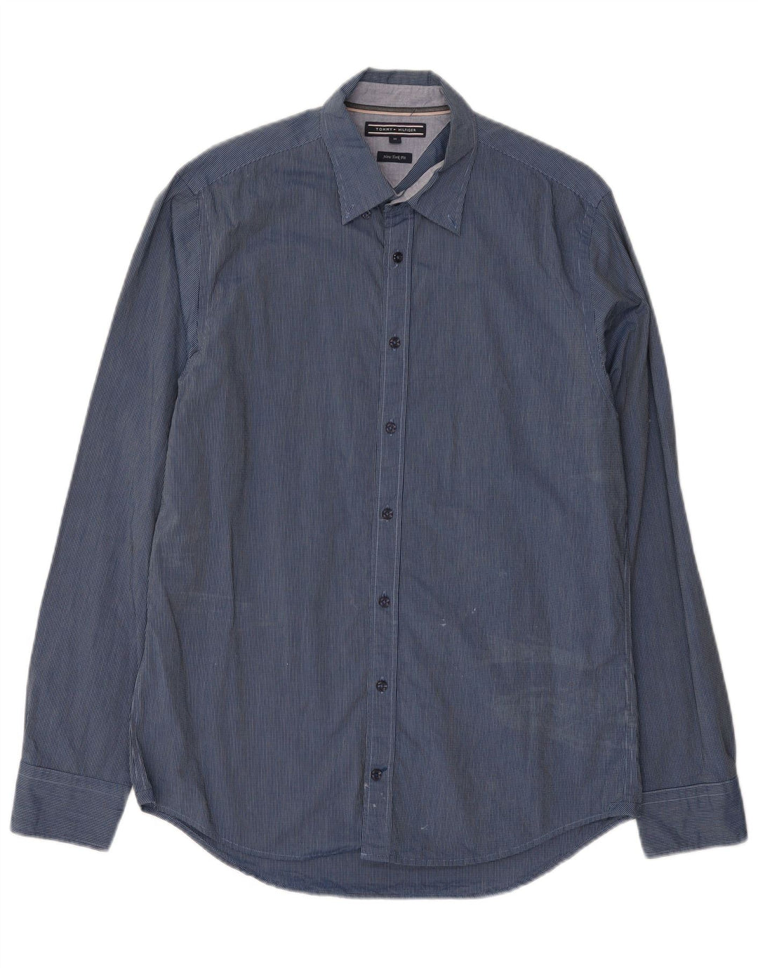 Tommy Hilfiger Herren New York Fit Regular Jeanshemd Mittelblau Gingham