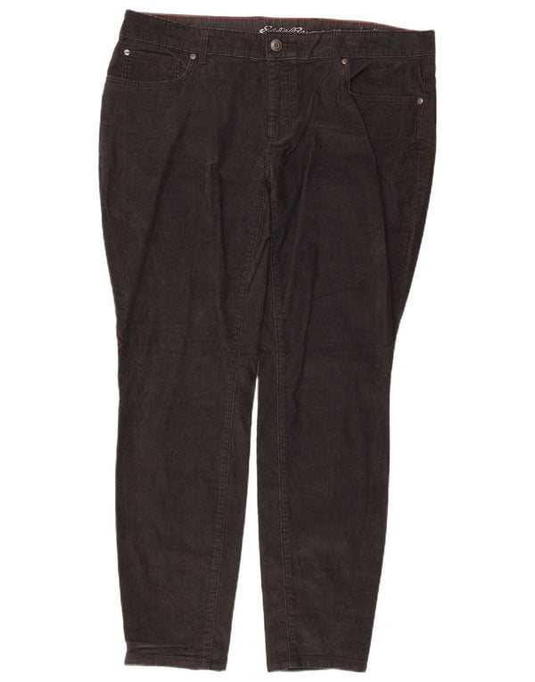 Eddie Bauer Damen leicht kurvige schmale Cordhose W38 L29 Schwarz