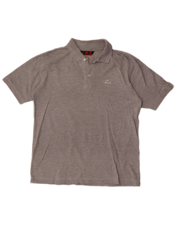 Kappa Herren-Poloshirt, große graue Baumwolle
