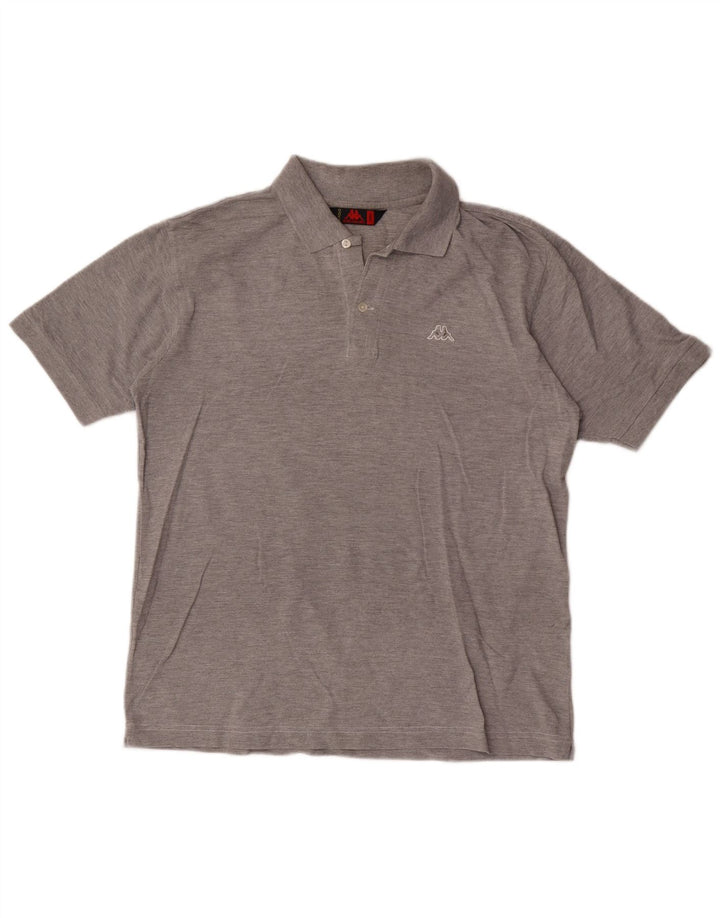 Kappa Herren-Poloshirt, große graue Baumwolle