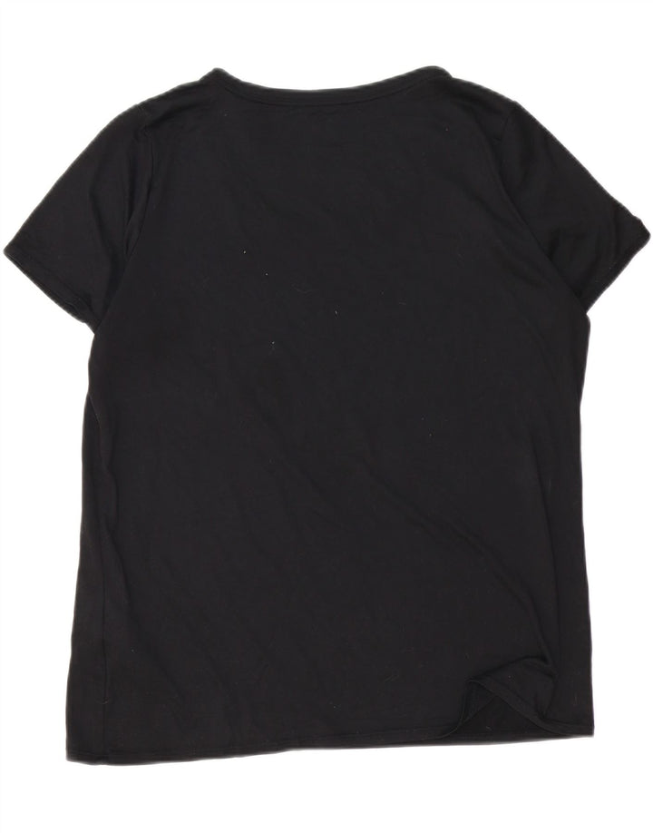 Nike Damen Dri Fit T-Shirt Top UK 18 XL Schwarz Polyester