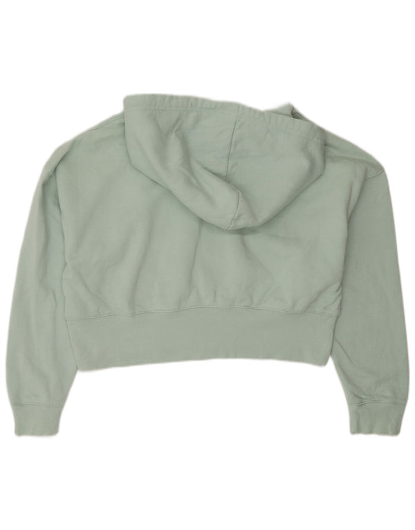 Adidas Damen Übergroßer Crop Graphic Hoodie Pullover UK 8 Small Türkis