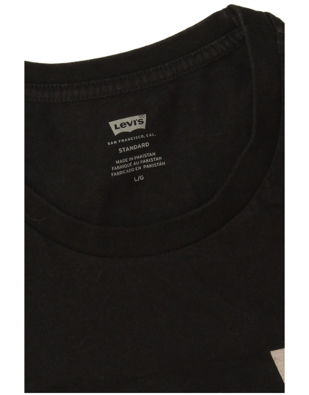 Levi's Herren Standard T-Shirt Top Large Schwarz Baumwolle