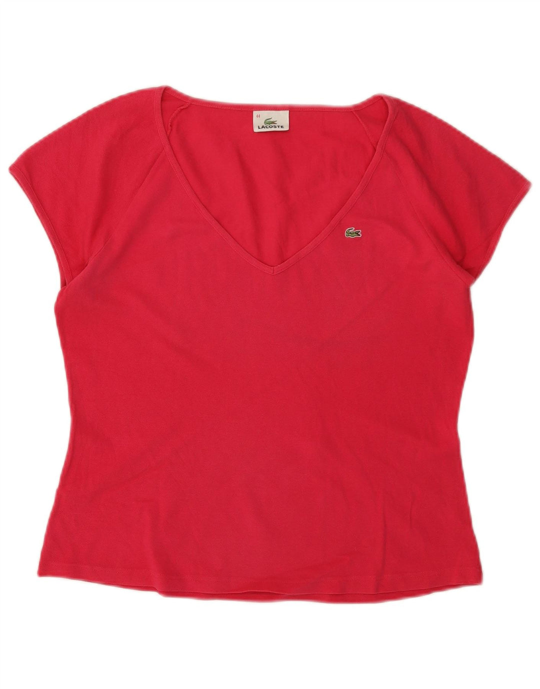 LACOSTE Damen T-Shirt Top Größe 44 Large Rot