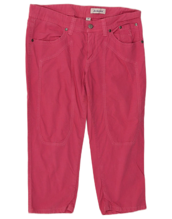 Jeckerson Damen gerade Caprihose W29 L19 rosa Baumwolle