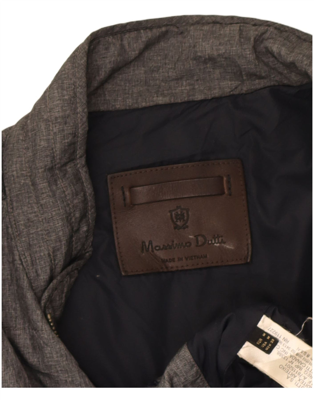 Massimo Dutti Herrenweste UK 38 Mittelgraues Nylon