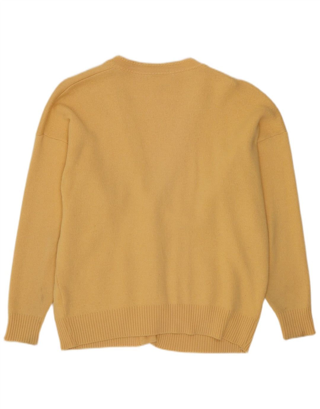 CASTLE Damen Strickjacke Pullover EU 42 Großes gelbes Acryl