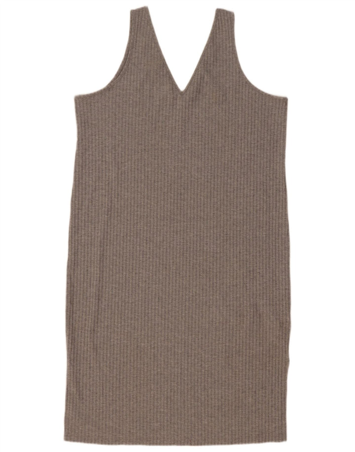 Marks & Spencer Damen ärmelloses Etuikleid UK 16 Large Grau Polyester