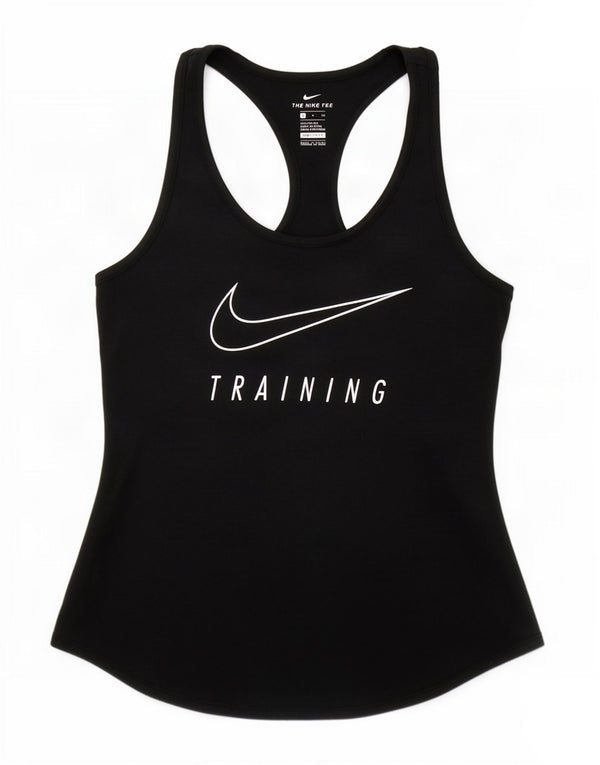 Nike Damen Dri Fit Graphic Weste Top UK 10 Small Schwarz Polyester