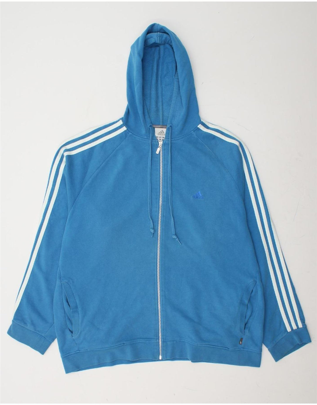 ADIDAS Herren Zip Hoodie Pullover XL Blau Baumwolle