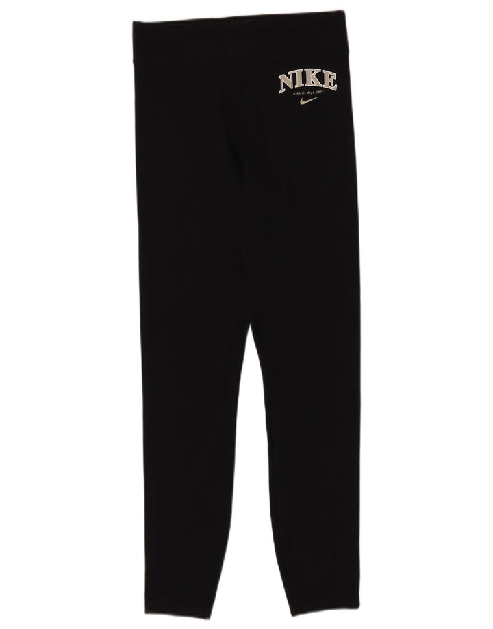 Nike Womens Graphic Leggings UK 10 Small Schwarz Baumwolle