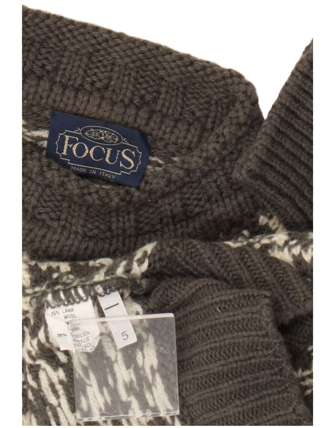 Vintage Herren Pullover mit Rundhalsausschnitt XS Graue Hahnentrittwolle