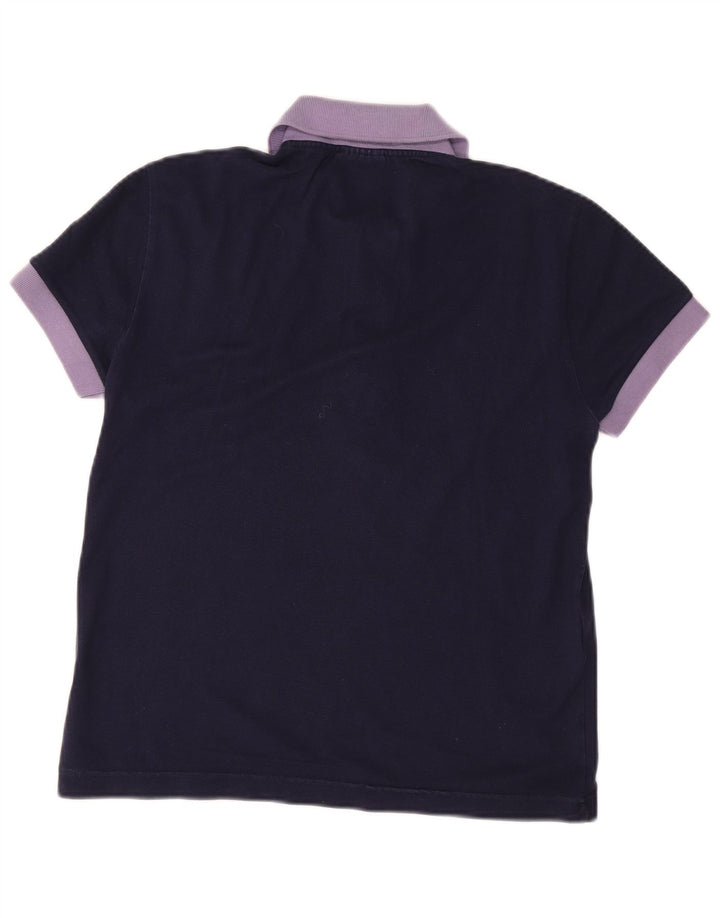 Lacoste Herren-Poloshirt, Größe 3, klein, marineblau, Colourblock-Baumwolle
