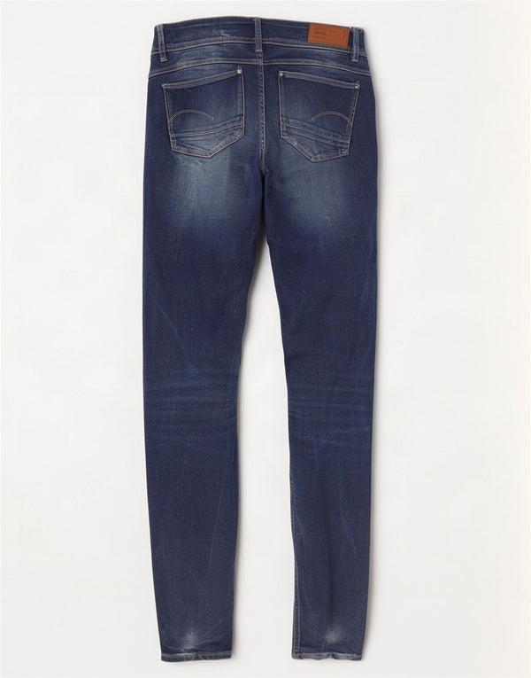 G-Star Womens Lynn Mid Rise Skinny Jeans W27 L30 Blue Cotton