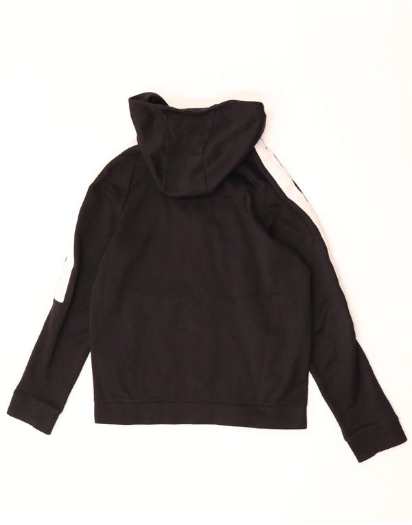Nike Jungen-Kapuzenpullover mit Reißverschluss, 12–13 Jahre, groß, schwarze Farbblock-Baumwolle