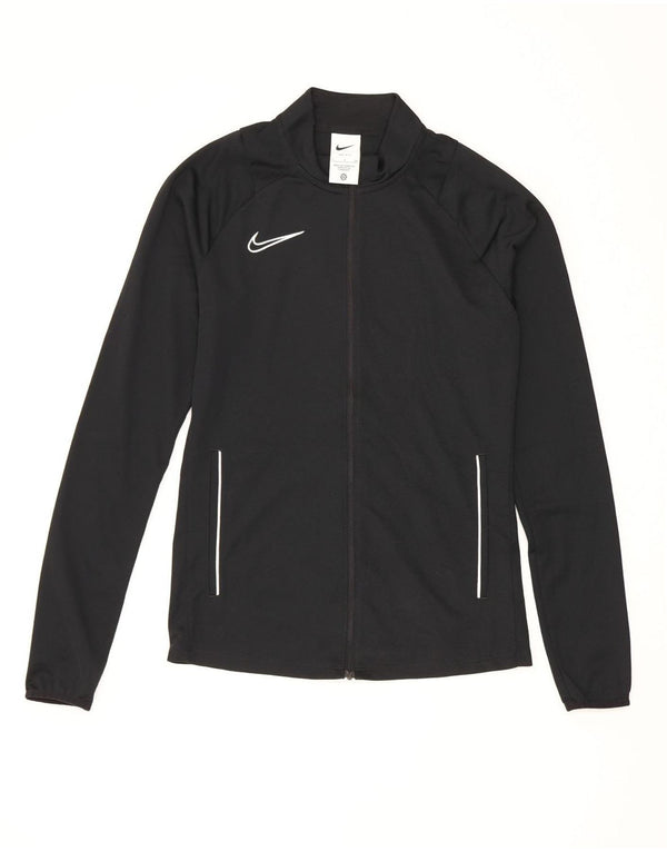 Nike Damen Dri Fit Trainingsanzug Top Jacke UK 10 Small Schwarz Polyester Sport