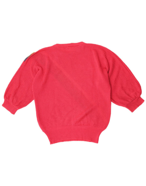 Sonya Damen-Pullover, übergroß, Rundhalsausschnitt, Gr. 10, klein, rosa gestreift