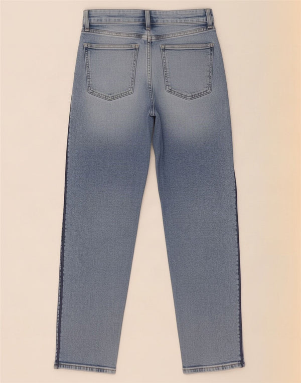 Marks & Spencer Damen Distressed Straight Jeans UK 10 Small W29 L27 Blau