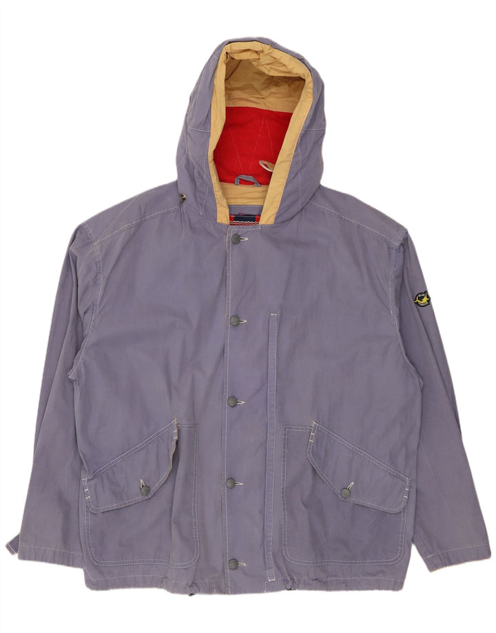 Vintage Herren Bomberjacke mit Kapuze UK 42 XL Blau