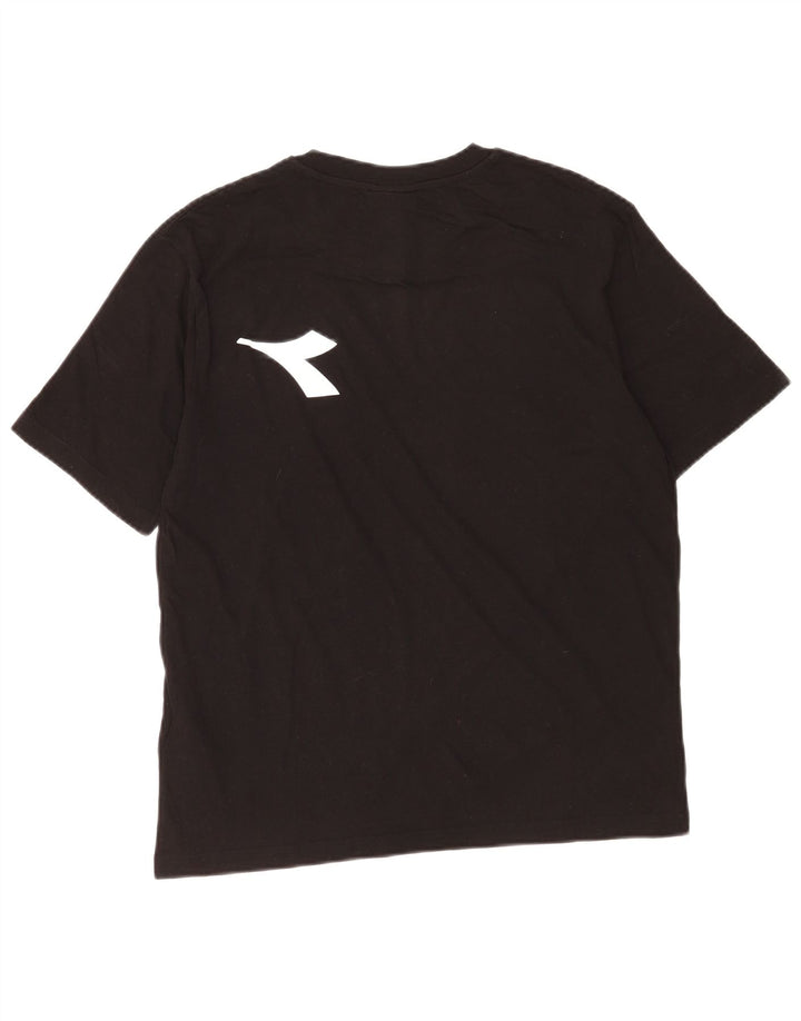 Diadora Herren-T-Shirt mit Grafik, Größe S, schwarze Baumwolle