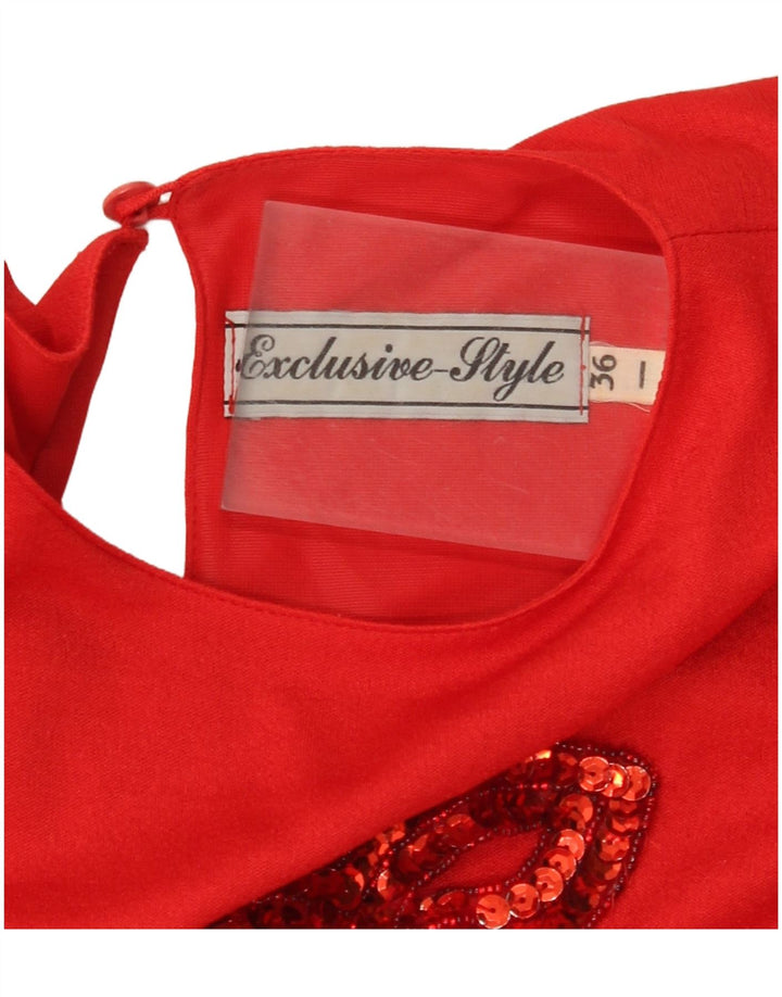 Exklusives übergroßes Langarm-Maxikleid für Damen, EU 36, klein, Rot