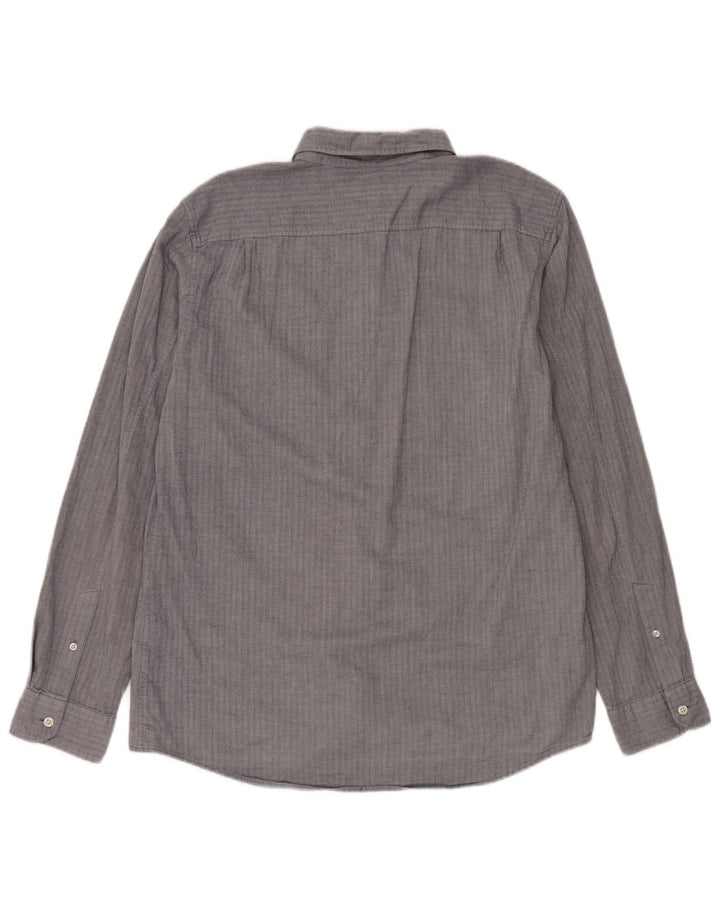 Jack Wills Herren-Hemd mit klassischer Passform, Größe L, aus blauer Baumwolle mit Fischgrätenmuster