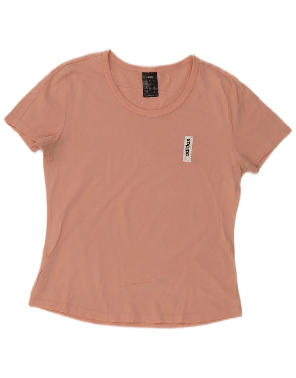 Adidas Damen T-Shirt Top UK 12/14 Mittelrosa Baumwolle