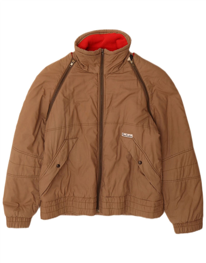 Pierre Cardin Herren Bomberjacke UK 40 Große braune Baumwolle