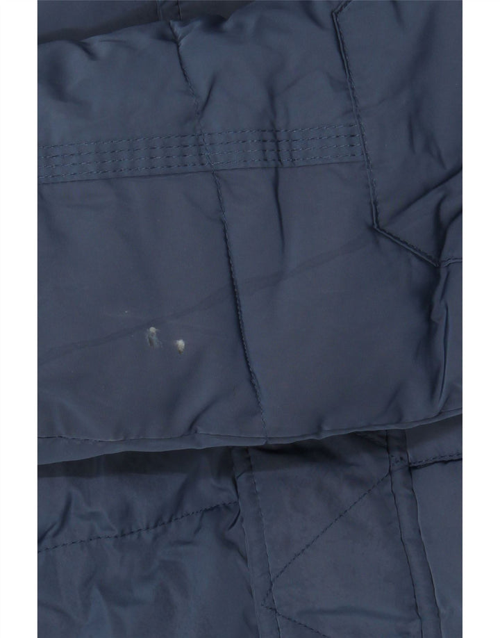 WRANGLER Mens Hooded Padded Jacket UK 40 Large Navy Blue Polyester Vintage Wrangler and Second-Hand Wrangler from Messina Hembry 