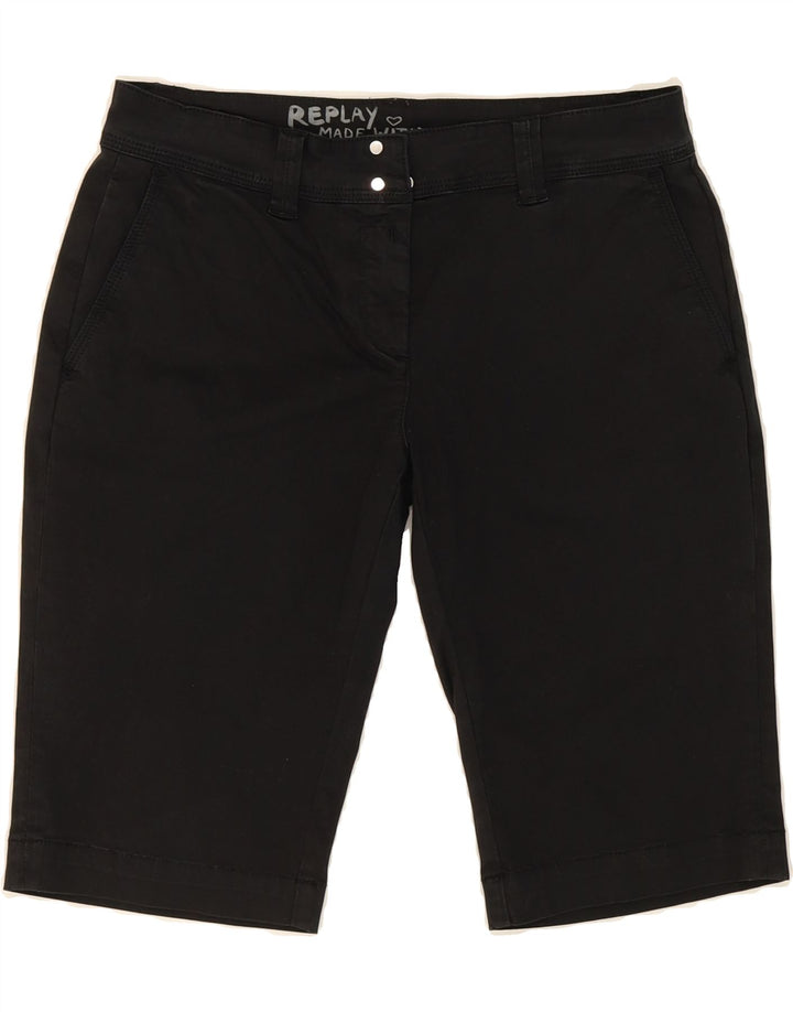 REPLAY Womens Bermuda Shorts W26 Small Black Cotton Vintage Replay and Second-Hand Replay from Messina Hembry 