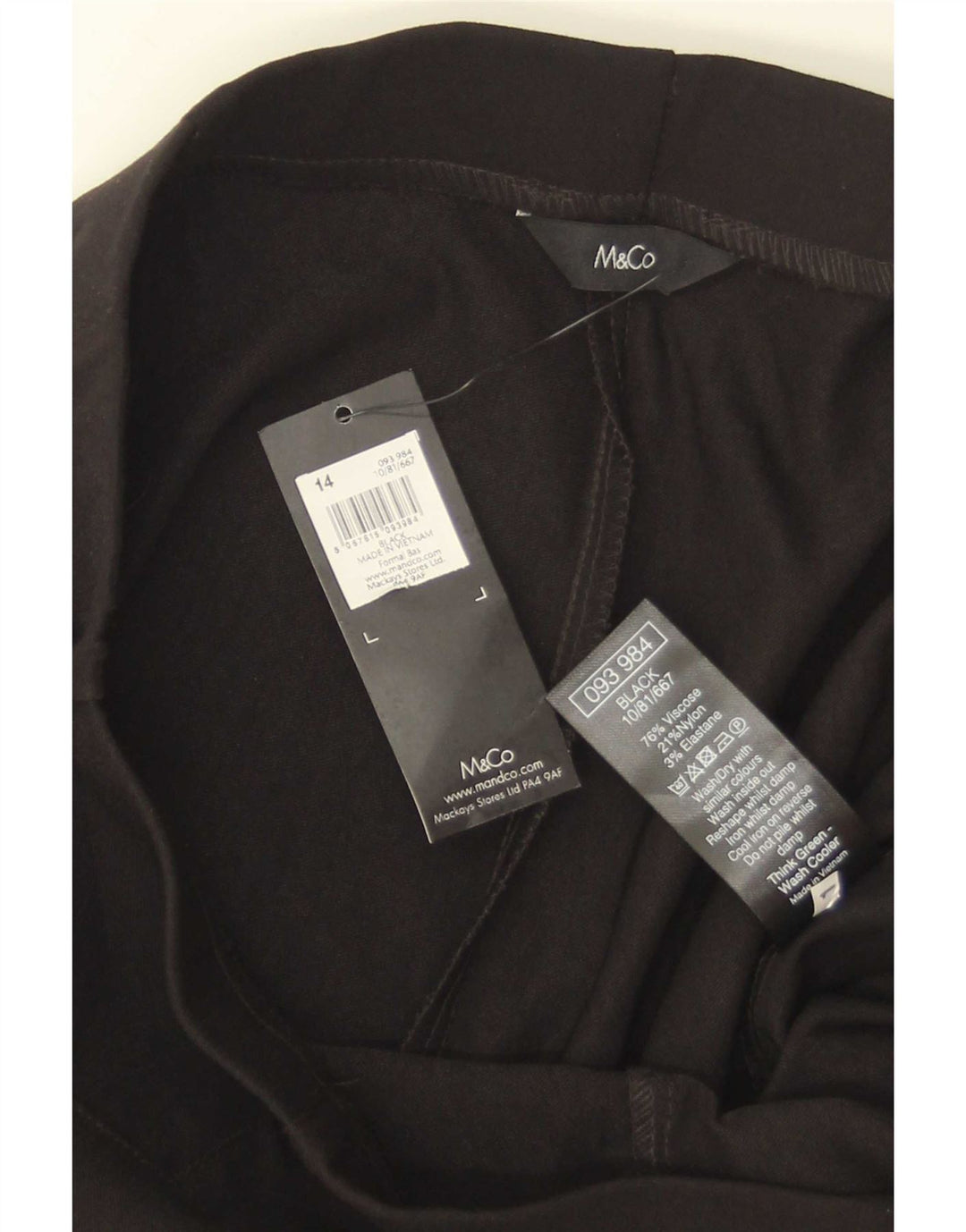 M&Co Damen Leggings UK 14 Mittelschwarze Viskose