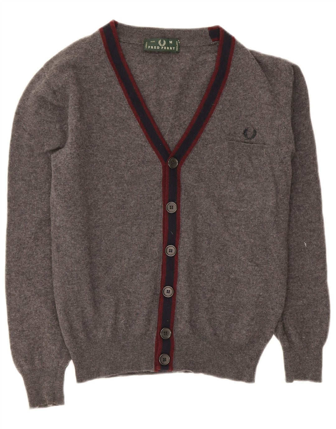 Fred Perry Herren mittelgraue Wolle