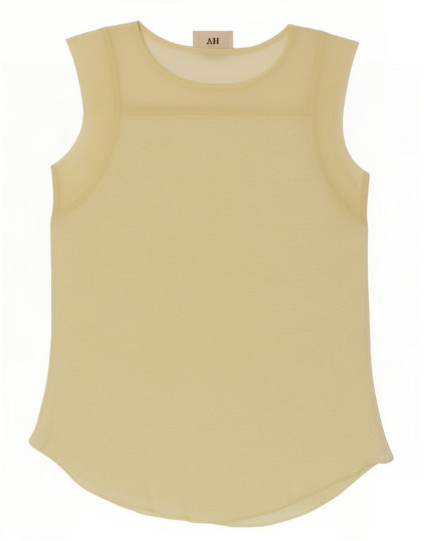 Zara Damen Weste Top UK 10 Small Gelb meliert