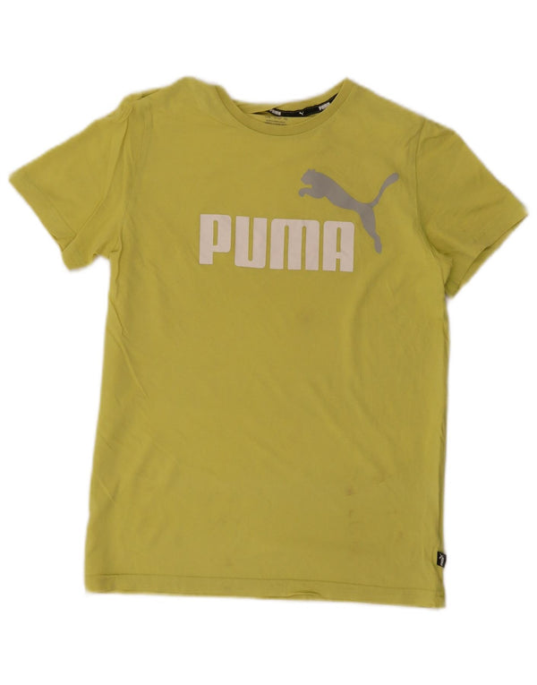 Puma Jungen Graphic T-Shirt Top 13–14 Jahre, grüne Baumwolle