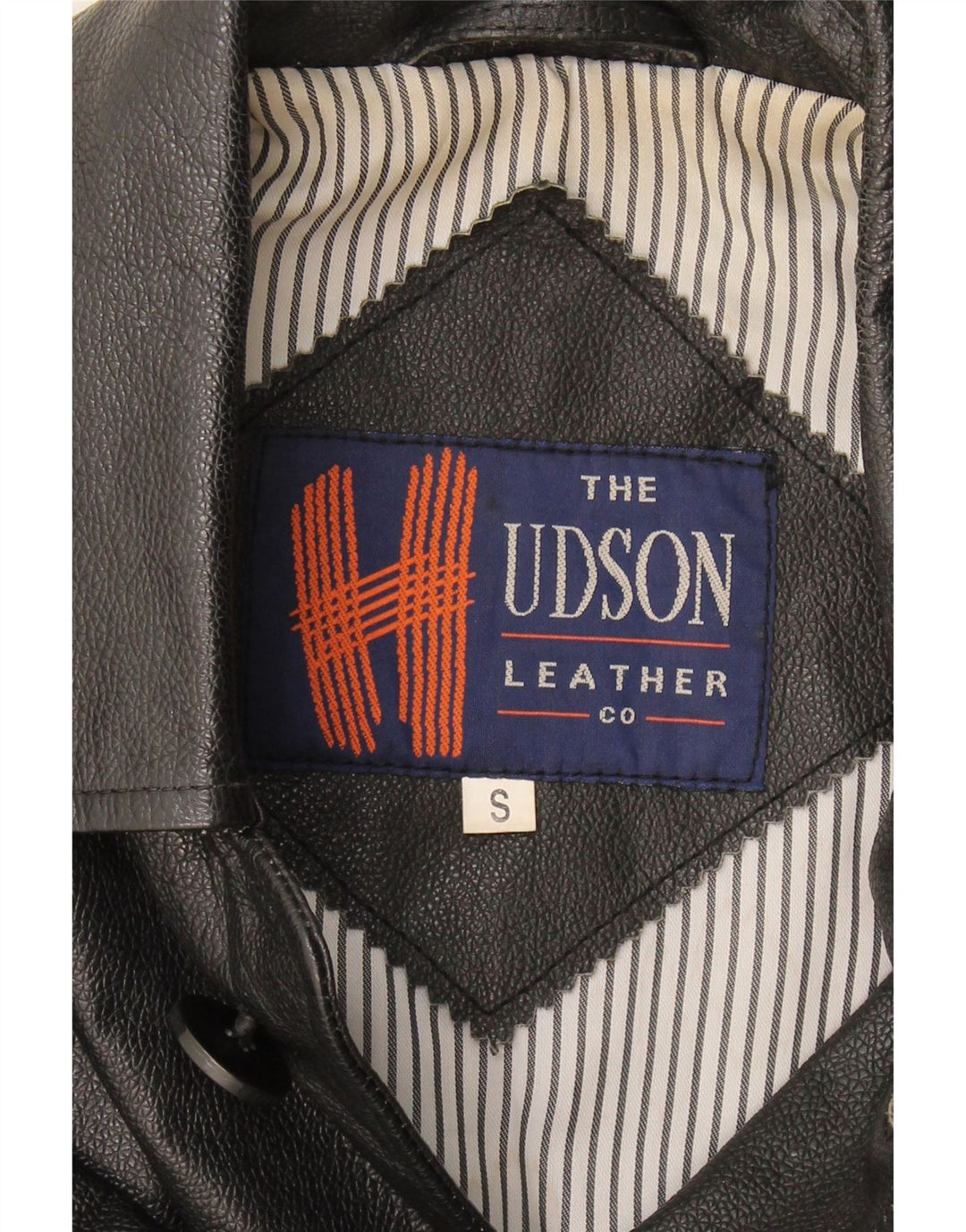 HUDSON Mens Leather Jacket UK 36 Small Black Leather