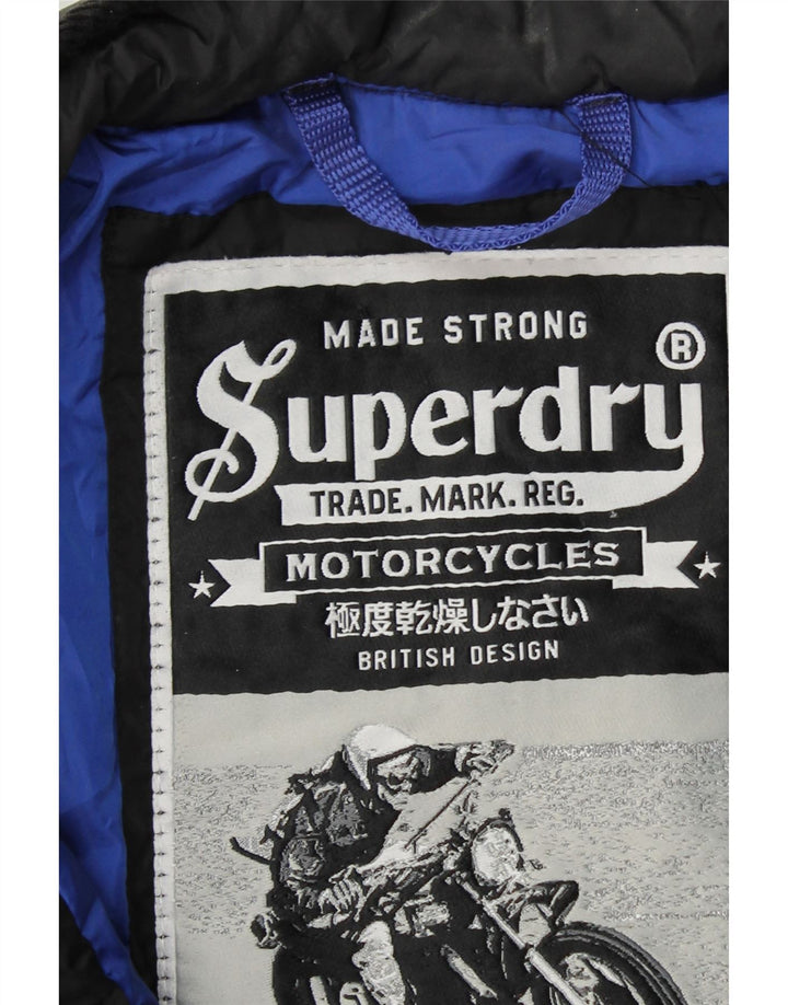 SUPERDRY Mens Quilted Jacket UK 36 Small Black Polyester Motorcycle Vintage Superdry and Second-Hand Superdry from Messina Hembry 