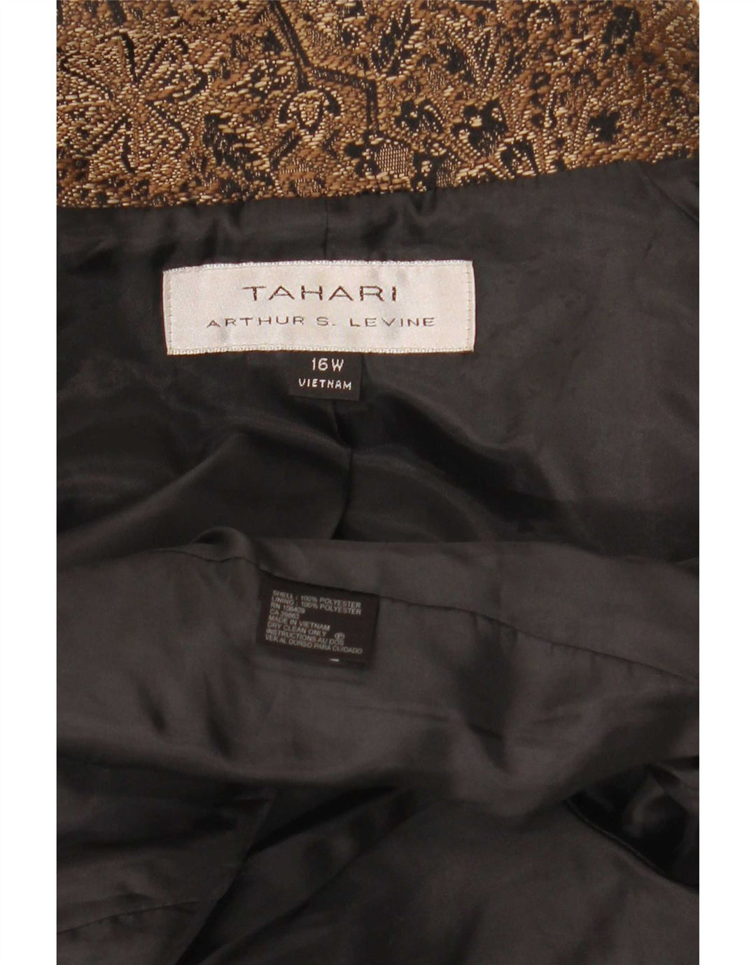 Tahari Damen-Blazerjacke mit 3/4-Ärmeln und 3 Knöpfen, US 16, 2XL, Braun, Paisleymuster