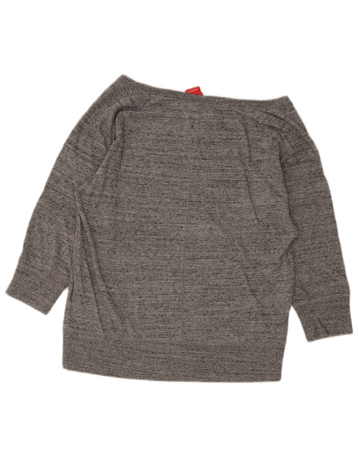 Nike Damen-Sweatshirt mit 3/4-Ärmeln und Grafik, UK 14, Mittelgrau meliert