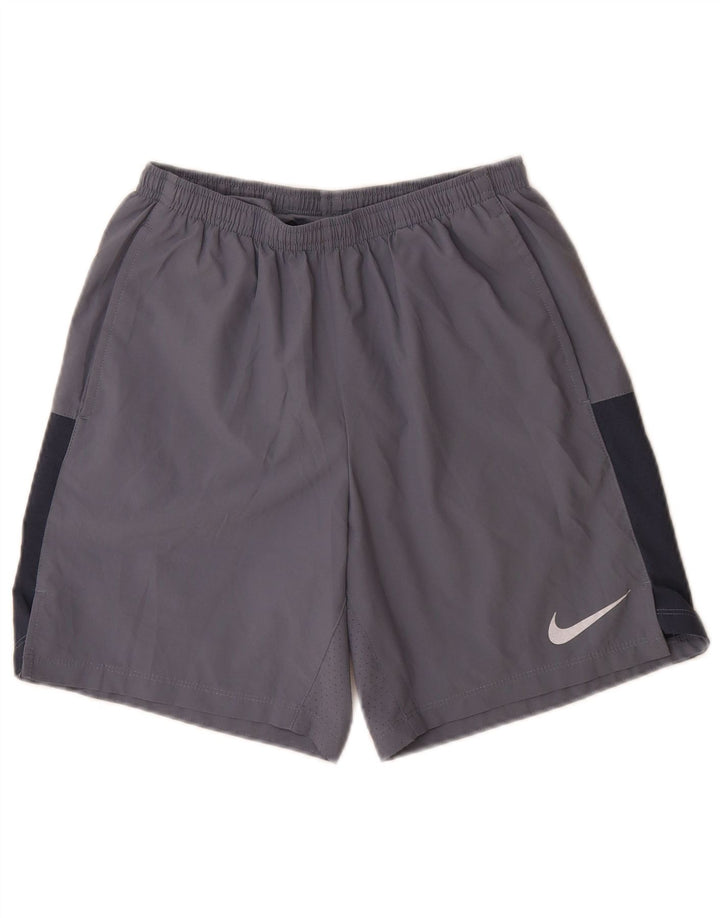Nike Herren Dri Fit Sportshorts, klein, graues Farbblock-Polyester
