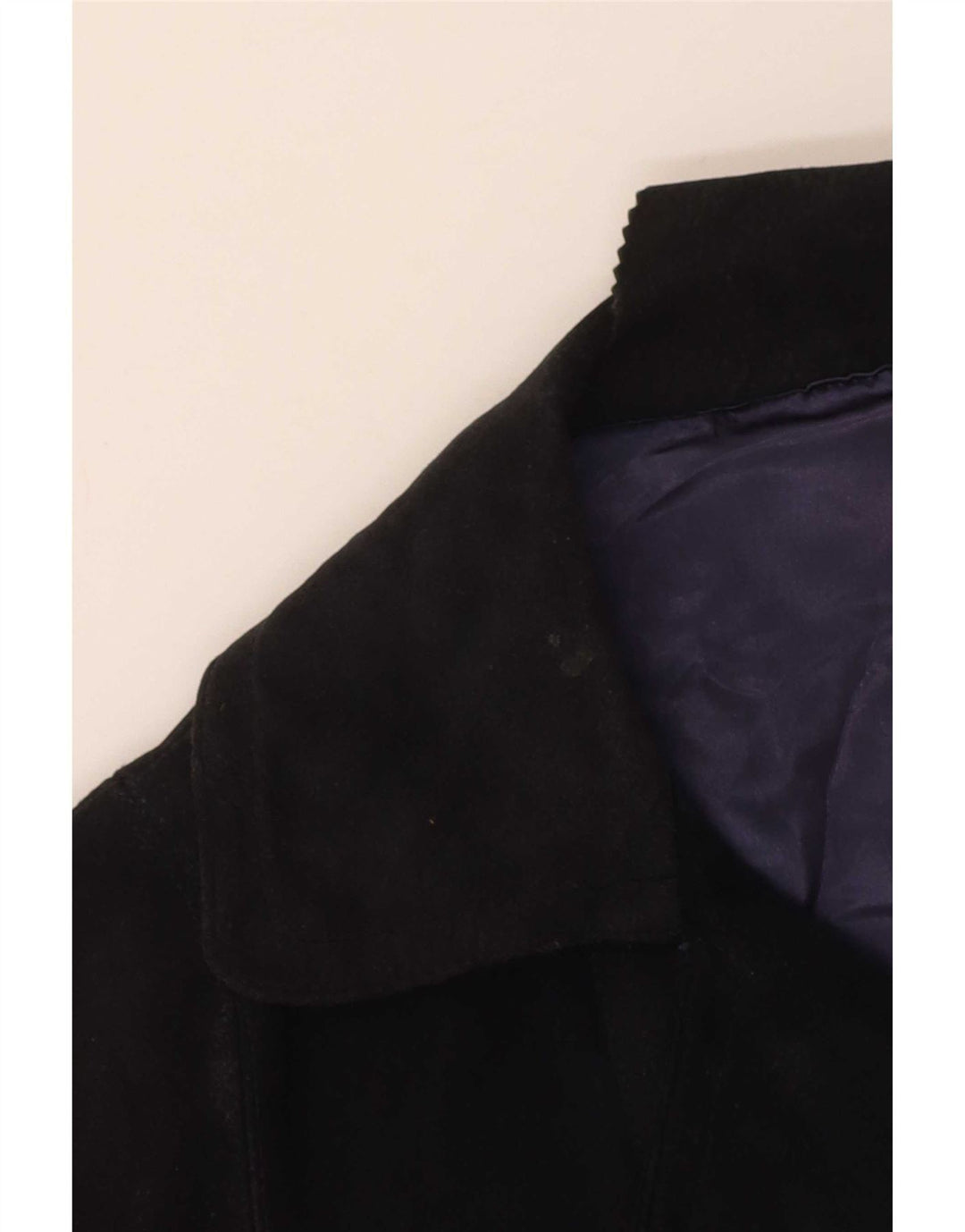 Vintage Damen 3-Knopf-Wildleder-Blazerjacke UK 16 Large Marineblau