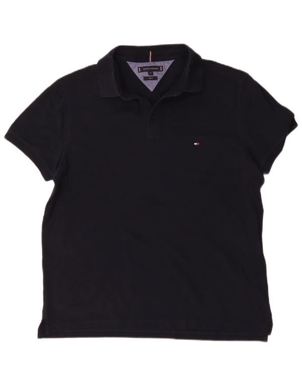 Tommy Hilfiger Herren Slim Fit Poloshirt XL Marineblau Baumwolle