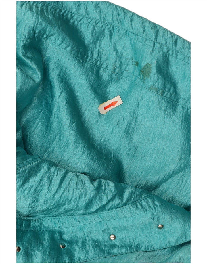 VINTAGE Damen Windjacke IT 46 Großes blaues Polyamid