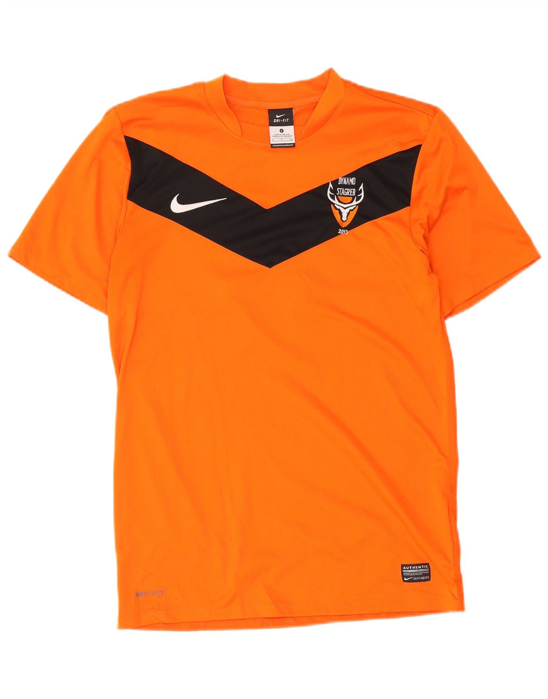 Nike Herren-T-Shirt mit Dri-Fit-Grafik, Größe S, orangefarbenes Farbblock-Polyester
