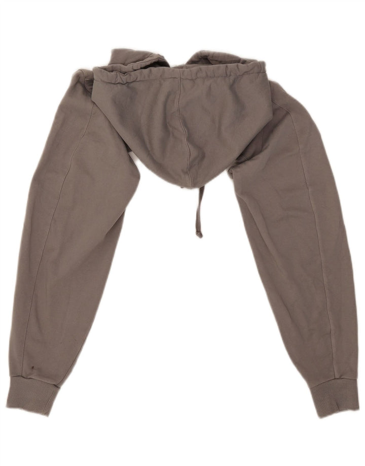 Zara Womens Hooded Arm Crop Top UK 12 Mittelgrau