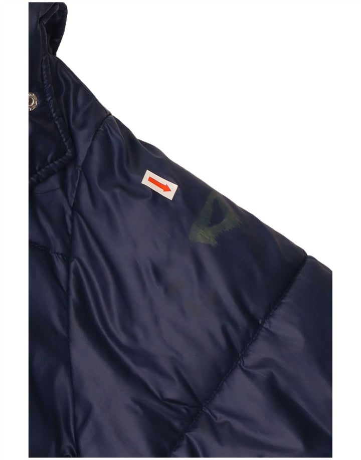 Fila Damen Übergroße grafische wattierte Jacke UK 6 XS Marineblau Polyester