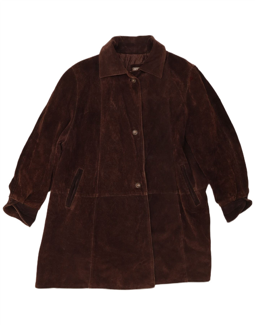Vintage Damen Übergroßer Wildledermantel UK 20 2XL Braun