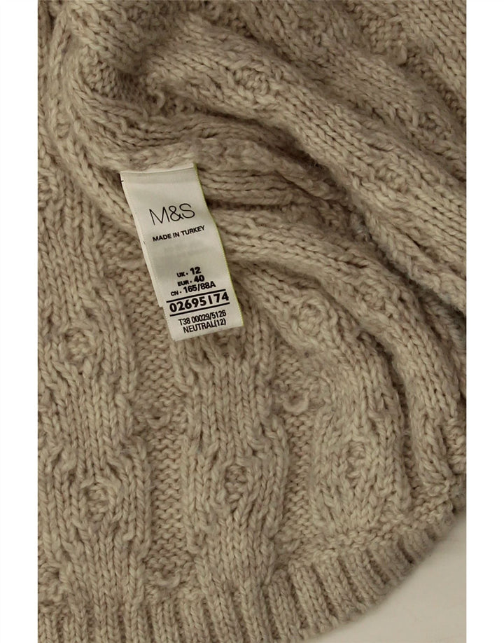 Marks & Spencer Damen Übergroßer offener Cardigan-Pullover UK 12 Mittelbeige