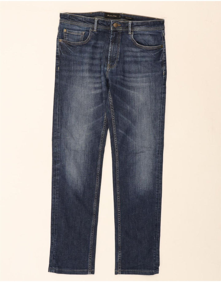 MASSIMO DUTTI Womens Straight Jeans EU 40 Medium W31 L30 Navy Blue Cotton Vintage Massimo Dutti and Second-Hand Massimo Dutti from Messina Hembry 