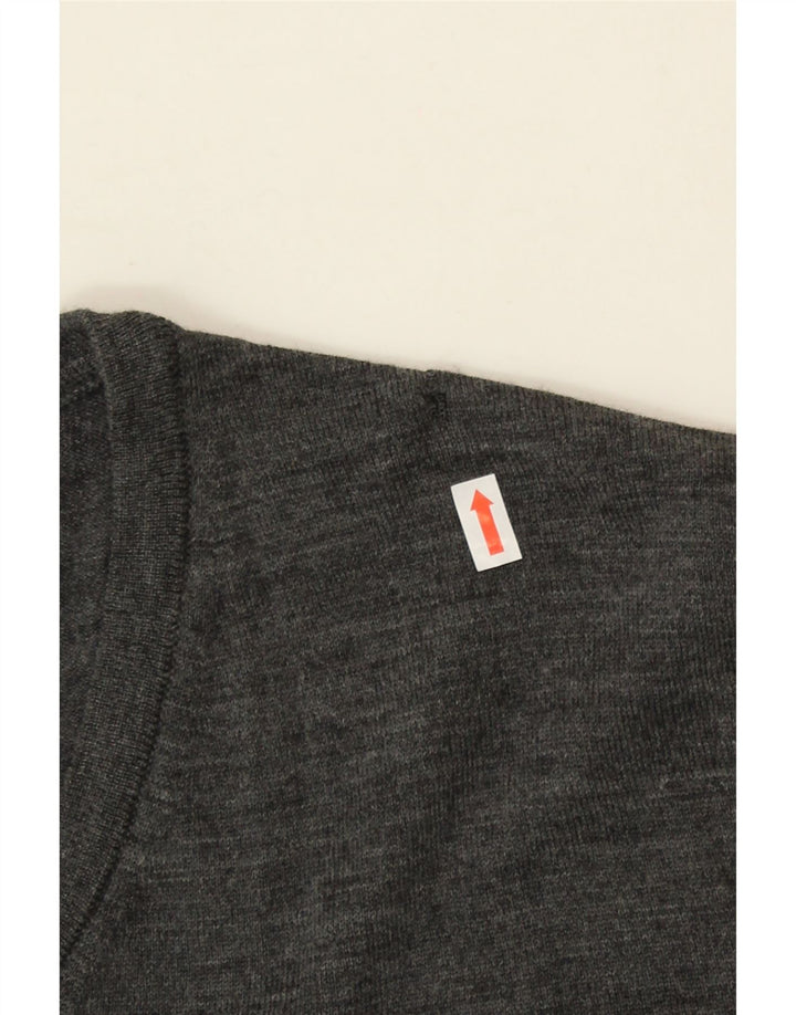 ZARA Mens V-Neck Jumper Sweater UK 14 Medium Grey Wool Vintage Zara and Second-Hand Zara from Messina Hembry 