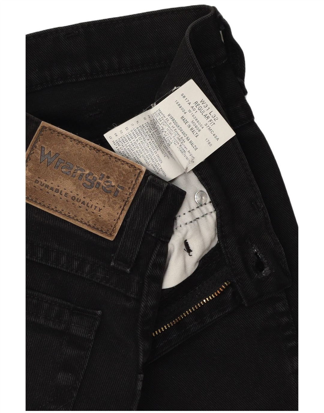 Wrangler Herren-Jeans mit normaler Passform, gerade Passform, W31, L29, schwarze Baumwolle